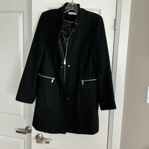 Ricki's Black Pea Coat with Silver Accents
